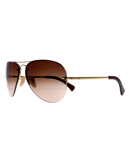 Ray-Ban Brown Rayban Sunglasses 3449 Gradient 001/13 59Mm Metal for men
