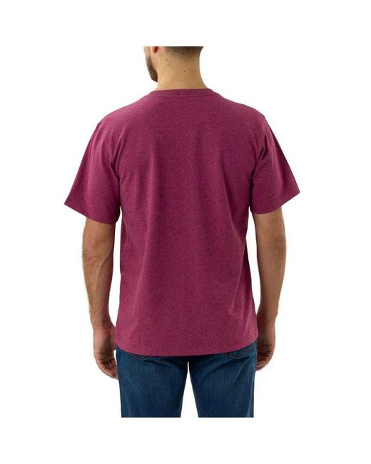 Carhartt Purple Work Pocket Short Sleeve Cotton T Shirt for men