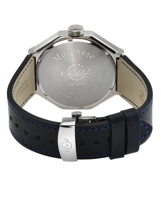 Gv2 Gray Marchese 42421 Swiss Quartz Genuine Italian Leather Watch for men