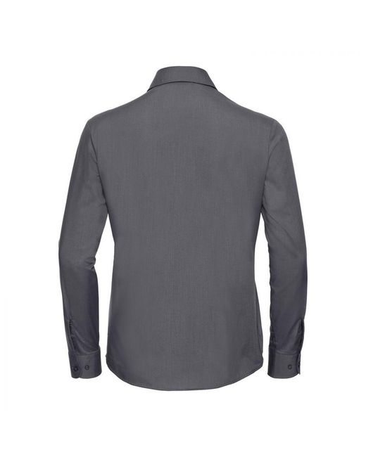 Russell Gray Collection /Ladies Poplin Easy-Care Long-Sleeved Shirt (Convoy)