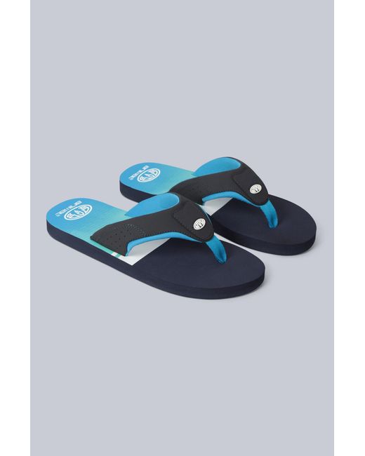 Mountain Warehouse Blue 'Jekyl' Flip Flops Lightweight Slip-On Sandals With Soft Padded Upper Straps for men