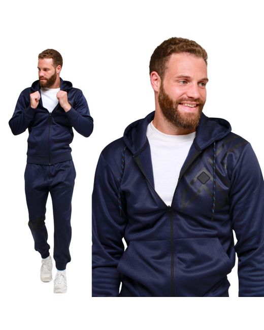 KAM Jeanswear Blue Kam Two Piece Tracksuit Hoodie & Jogger Set for men