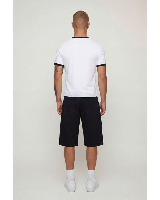 BoohooMAN White Muscle Fit Shrunken No Taps Ringer T-Shirt for men