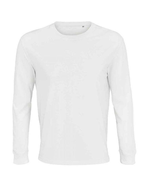Sol's White Adult Pioneer Organic Cotton Long-Sleeved T-Shirt