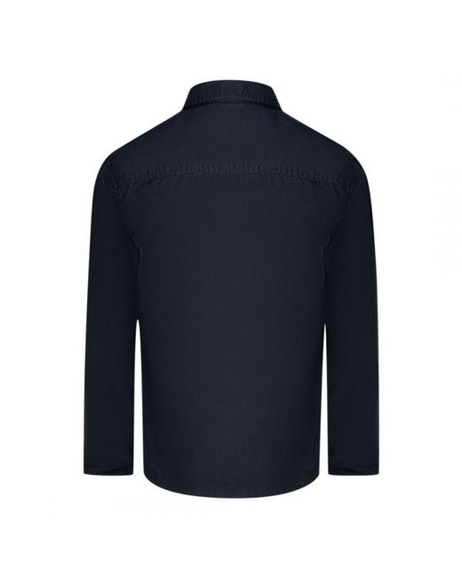 Lyle & Scott Blue Washed Drill Overshirt Jacket for men