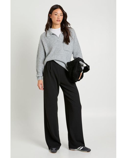 Boohoo Blue Tall Basics Wide Leg Trousers