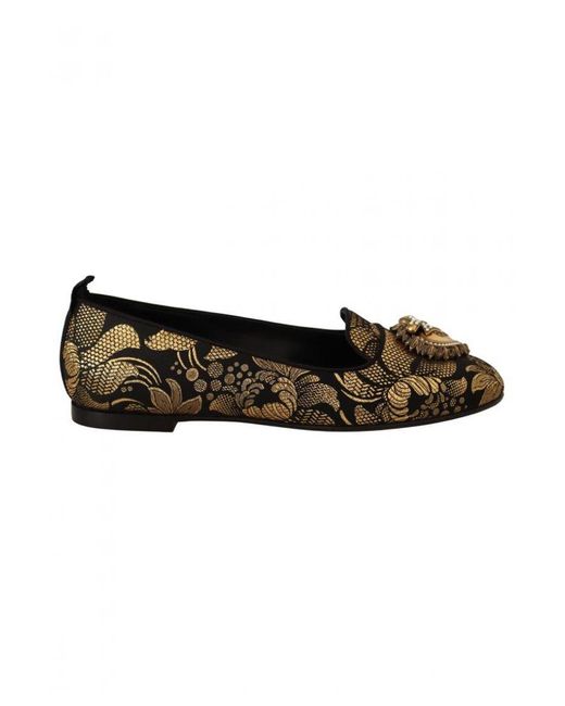 Dolce & Gabbana Black Amore Heart Loafers Flats Shoes Leather