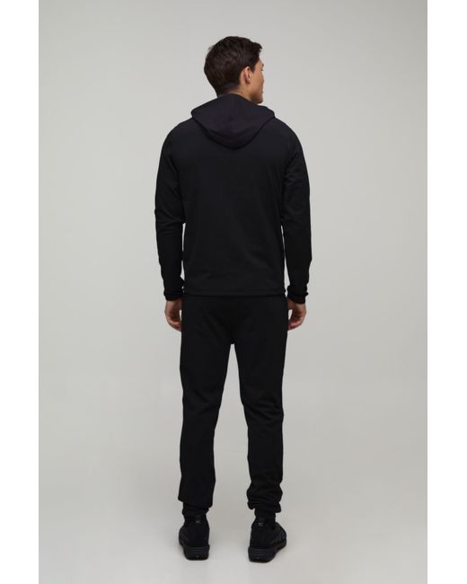 BoohooMAN Blue Active Quilted Regular Fit Tracksuit for men