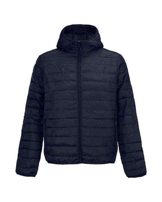 Sol's Blue Stream Hooded Padded Jacket (French) for men