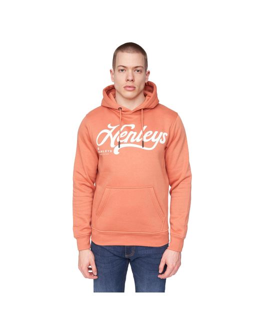 Henleys Orange Scripthen Hoodie for men