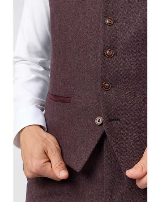 Antique Rogue Purple Single Breasted Five Button V-Neck Slim Fit Suit Waistcoat for men