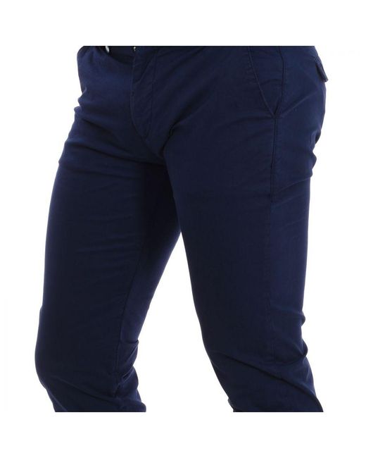 La Martina Blue Long Trousers With Straight Cut Hems Tmt002-Tw417 for men