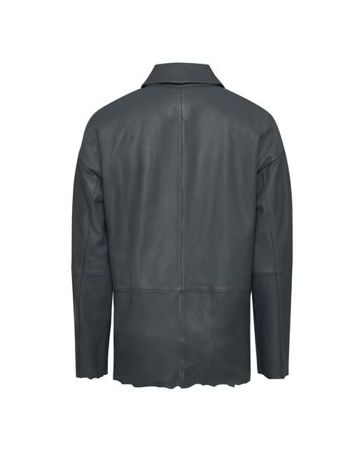 DIESEL Gray L Mart B Leather Jacket for men