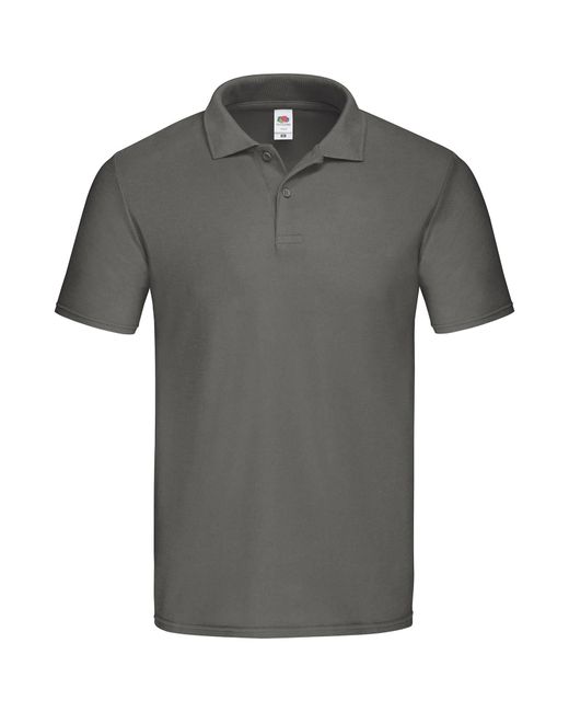 Fruit Of The Loom Gray Original Pique Polo Shirt (Light Graphite) for men