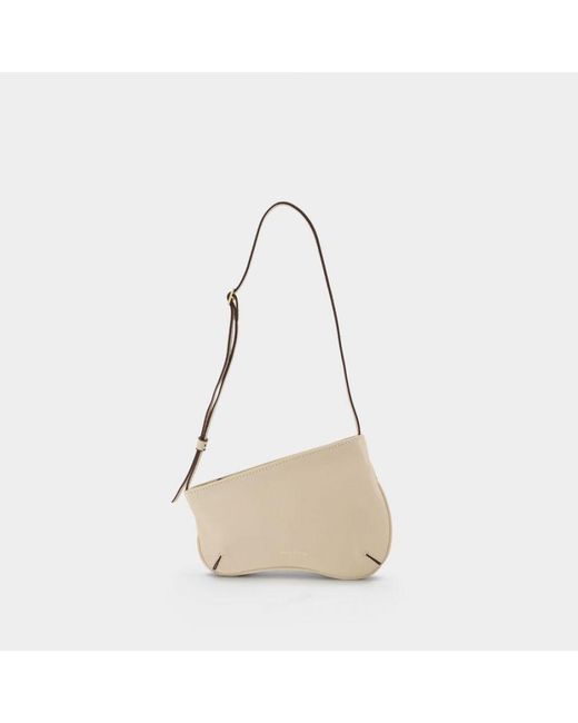 MANU Atelier White Mini Curve Hobo Bag - - Ivory - Leather
