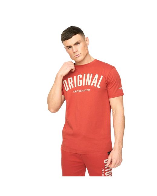 Crosshatch Red Kensby T-Shirt Cotton for men