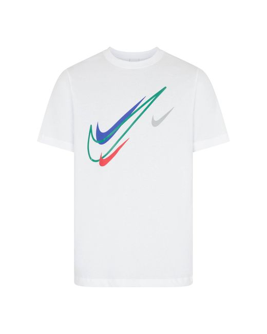 Nike White Sportswear Swoosh Logo T-Shirt Cotton for men