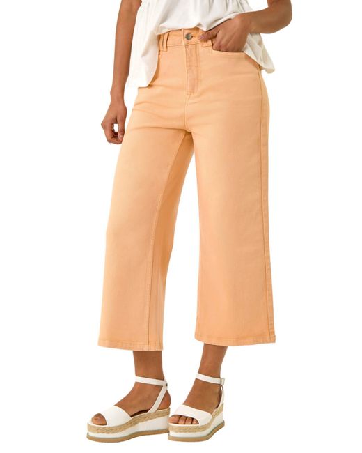 D.u.s.k Orange Denim Pocket Detail Wide Leg Culotte