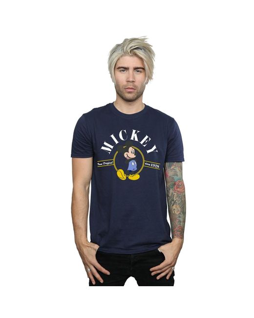 Disney Blue Mickey Mouse True Original T-Shirt Cotton for men