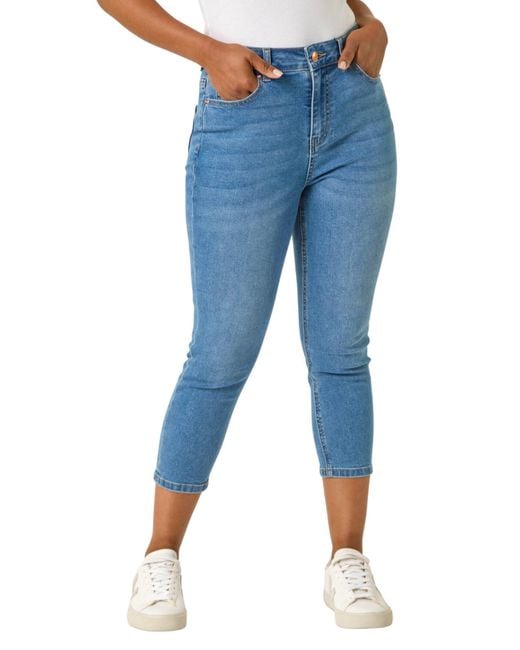 Roman Blue Petite Slim Crop Stretch Jeans