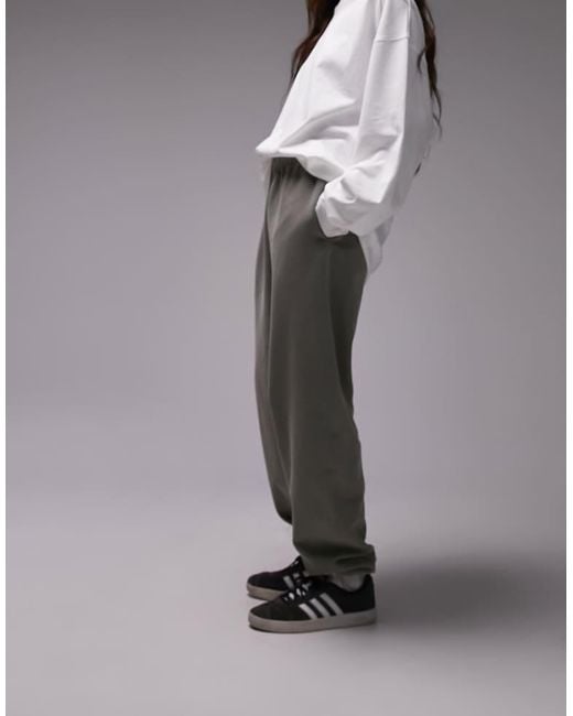TOPSHOP Gray Plain Vintage Wash Oversized Cuff Jogger