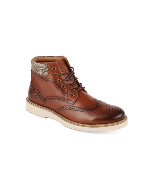 Deakins Brown Leather Lace-Up Boots for men