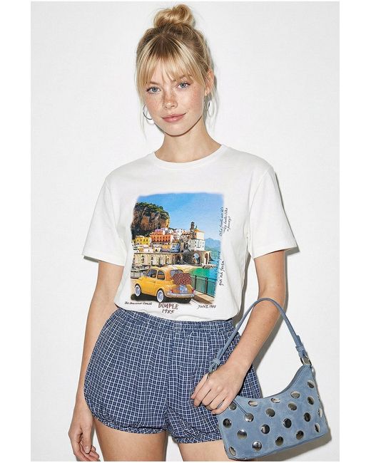 Bianco Lucci White Printed Crew Neck T-Shirt