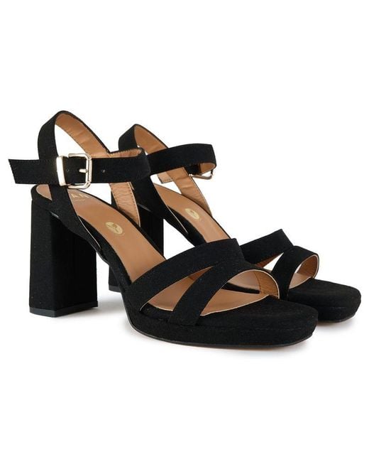 V.Gan Black Vegan Tulsi Platform Heel Sandals