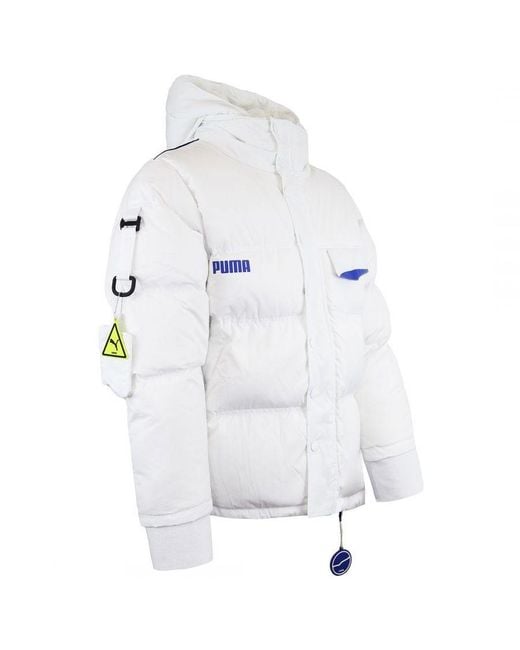 PUMA X Ader Error Long Sleeve Zip Up Down Puffer Coat in White for Men Lyst UK