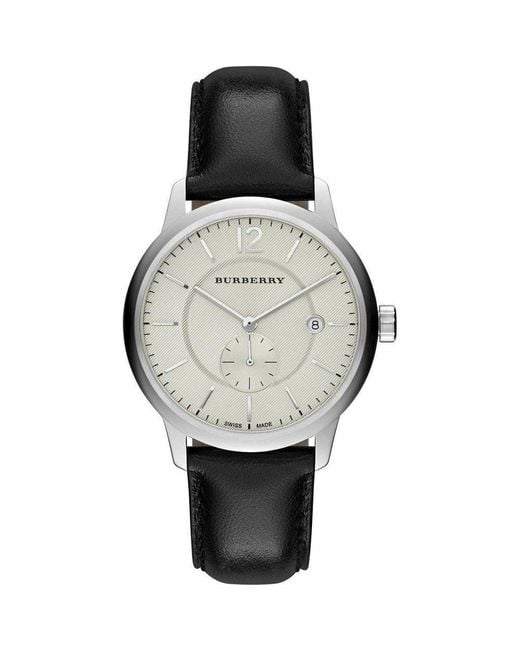 Burberry Bu10000 Classic Round Dial Leather Watch in Black for Men Lyst UK