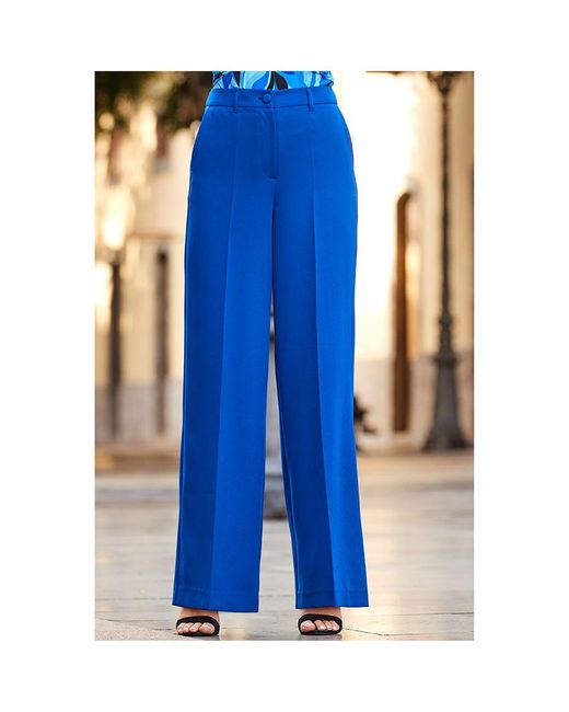 Sosandar Blue Cobalt Wide Leg Trousers