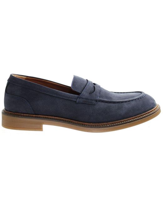 Hackett Blue Chino Masked Shoes Leather for men