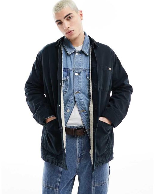 Dickies Blue Duck Canvas Borg Lined Chore Jacket for men