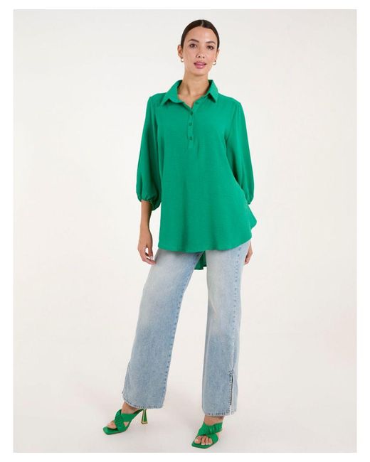 Blue Vanilla Green Front Button Shirt