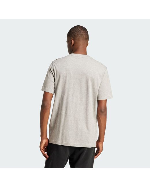 Adidas Originals Gray Trefoil Essentials Tee for men