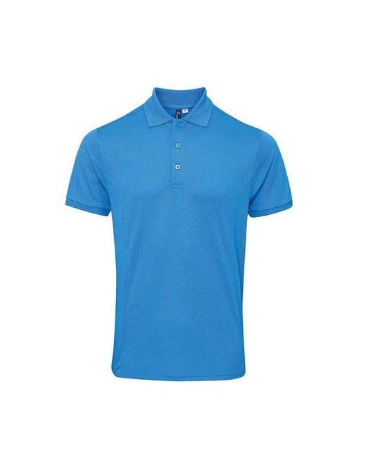 PREMIER Blue Coolchecker Plus Piqu Polo Shirt for men