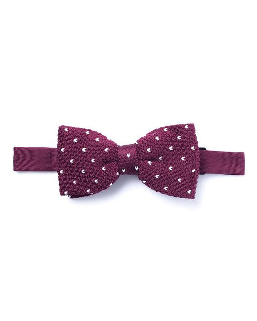 SVNX Purple Burgundy Crochet Bow Tie for men