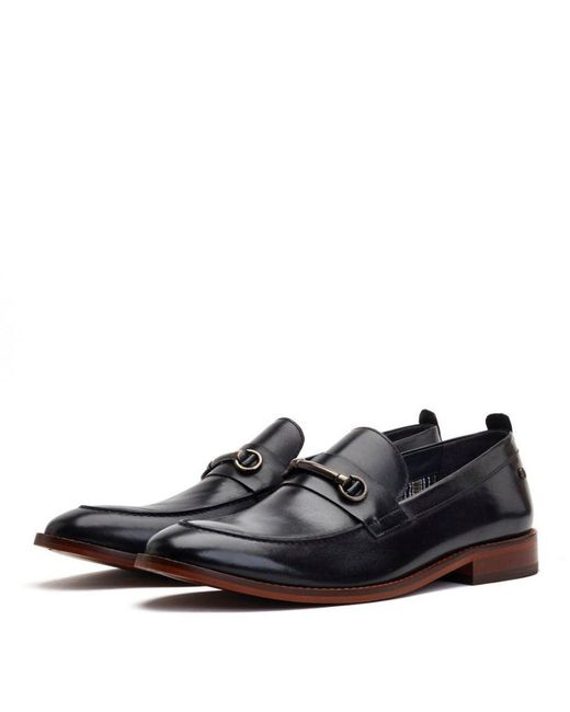 Base London Black Coda Waxy Loafers Leather for men
