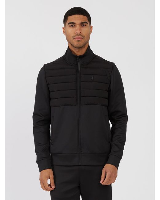 Luke 1977 Black Gabriel Zip Through Padded Jacket for men