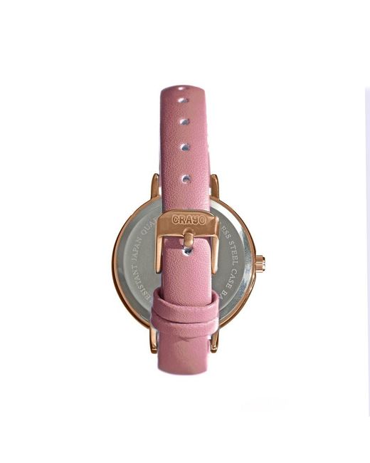 Crayo Pink Dot Strap Watch