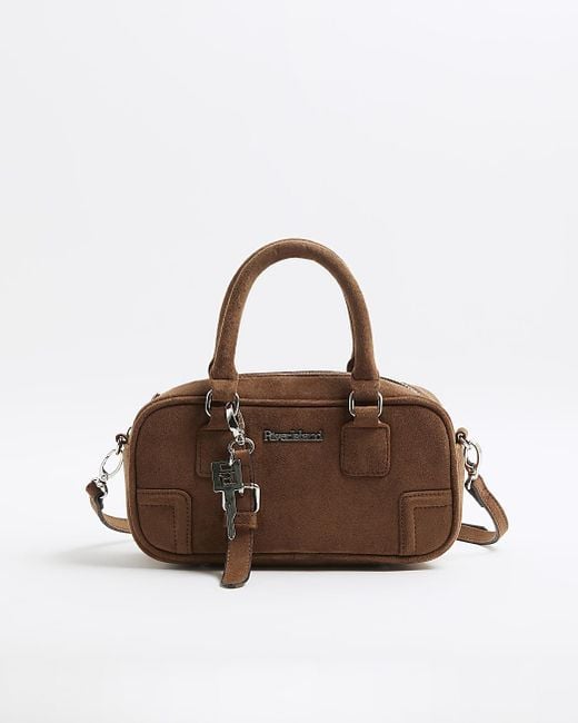 River Island Brown Crossbody Bag Faux Suede