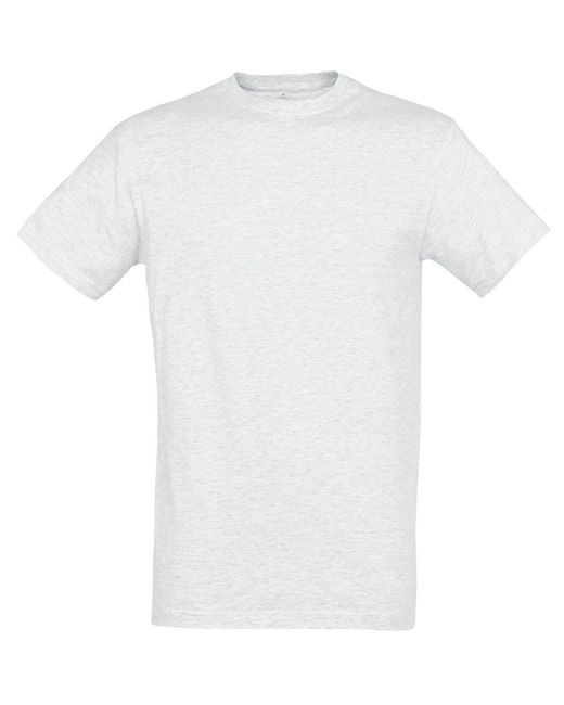 Sol's White Regent Short Sleeve T-Shirt (Ash) for men