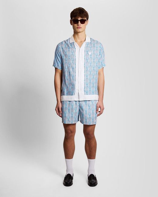 Lyle & Scott Blue Floral Swim Shorts for men