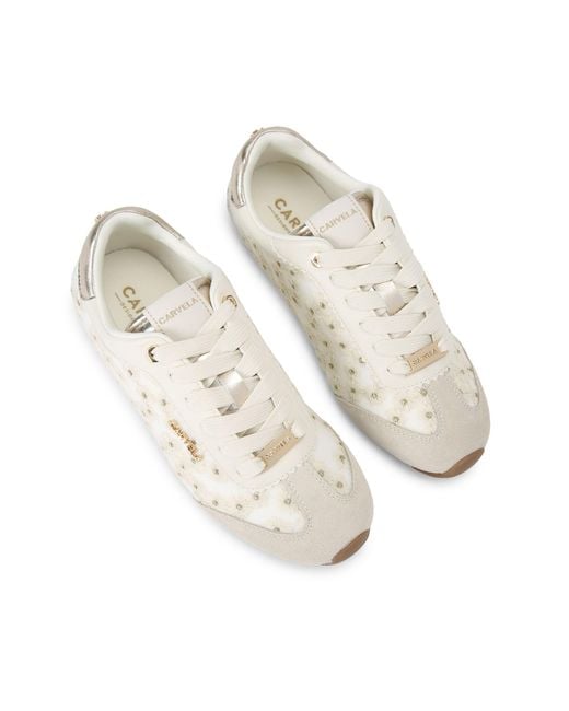 Carvela Kurt Geiger White Suede Fabric Tivoli Daisy Sneaker Sneakers