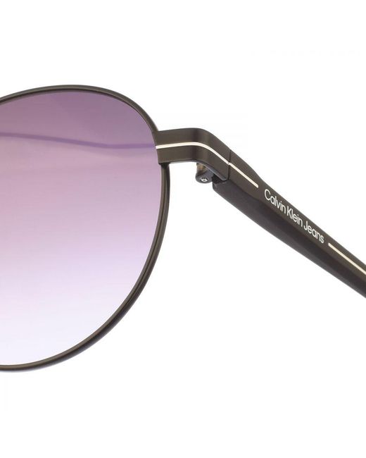 Calvin Klein Purple Ckj22203S Round Shape Metal Sunglasses