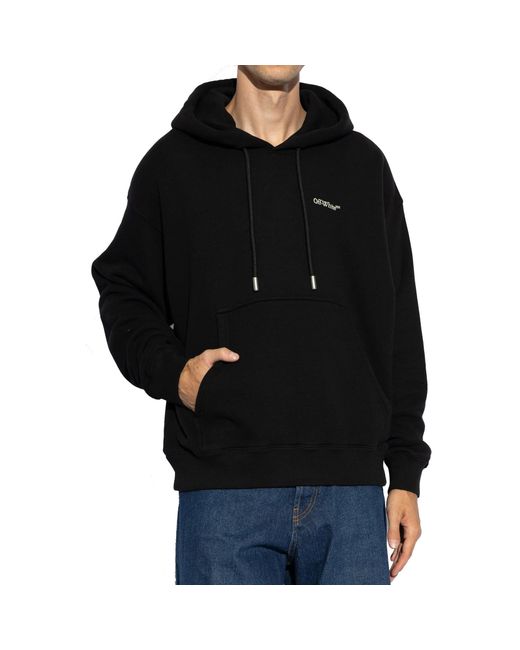 Off-White c/o Virgil Abloh Black Off- Logo Hooded Sweatshirt for men