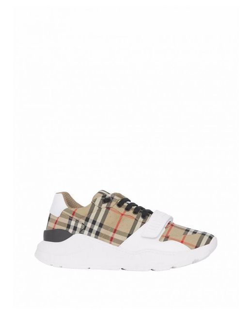Burberry White Check Low-top Sneakers for men