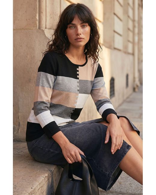 Roman Brown Colour Block Hotfix Jumper