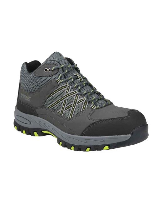 Regatta Gray Sandstone Safety Boots (Briar/Lime Punch) for men