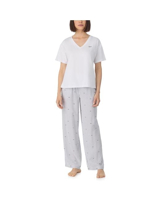 DKNY Gray Short Sleeve Top And Pant Sleep Set